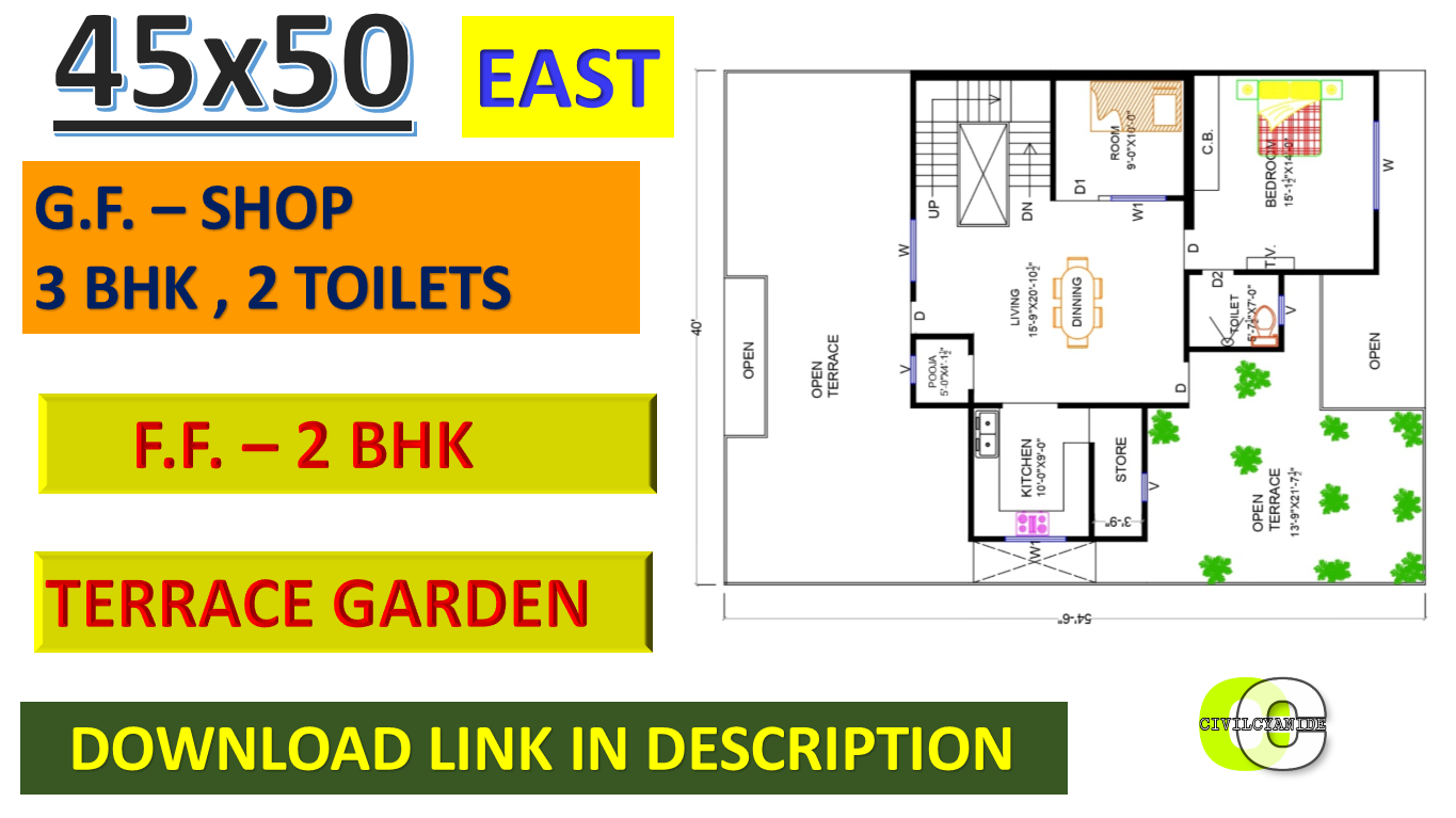 45x50-feet-east-facing-house-plan-with-3d-font-elevation-civilcyanide